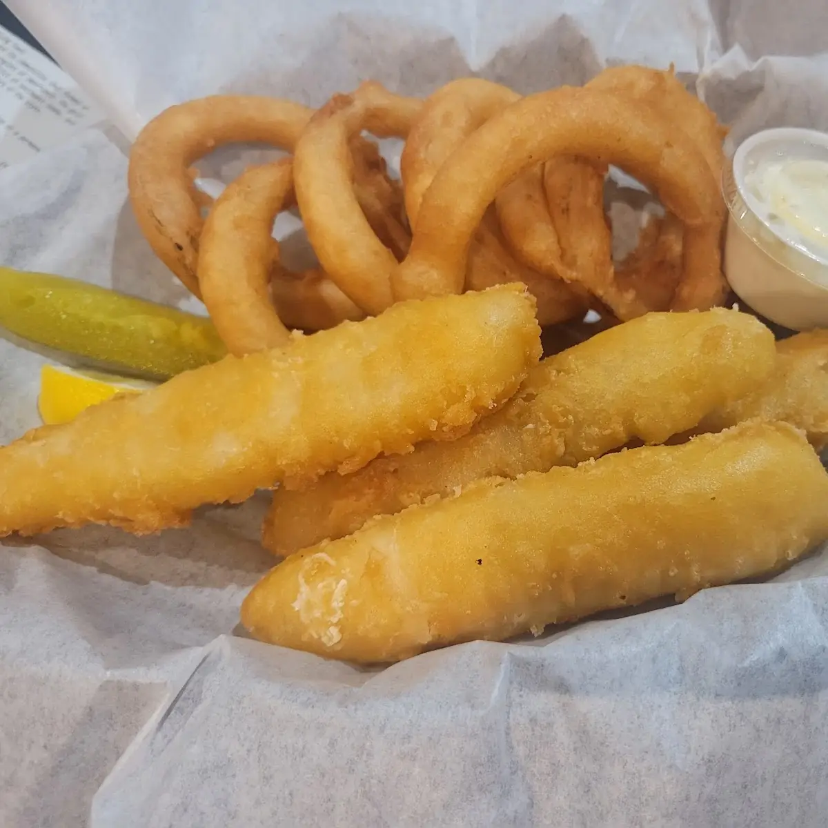 Fish and Chips with Onion Rings