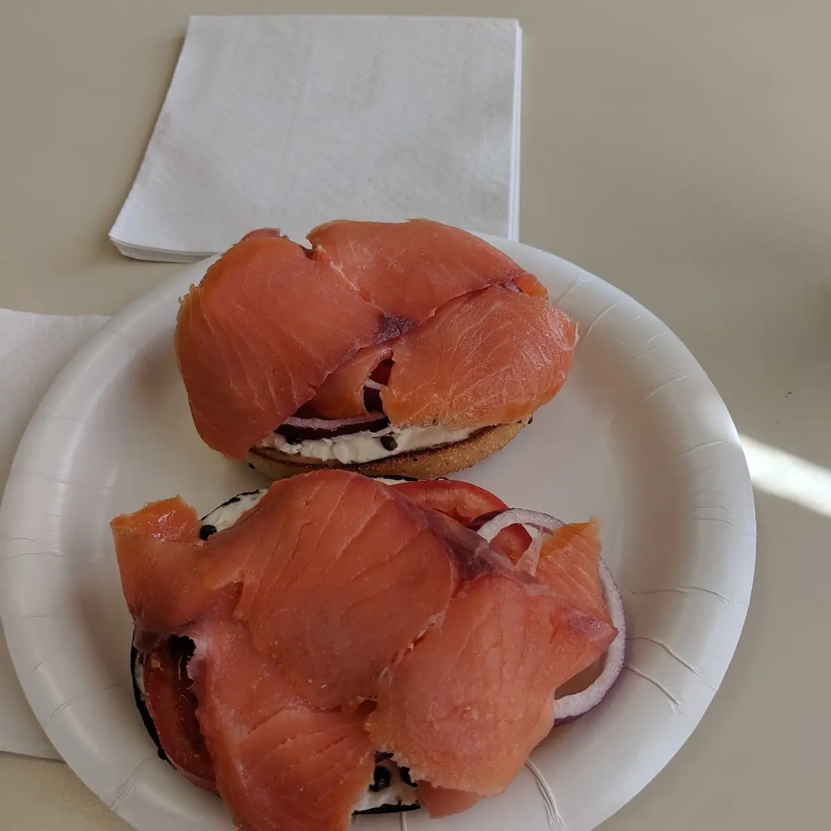Lox on Toasted Everything Bagel