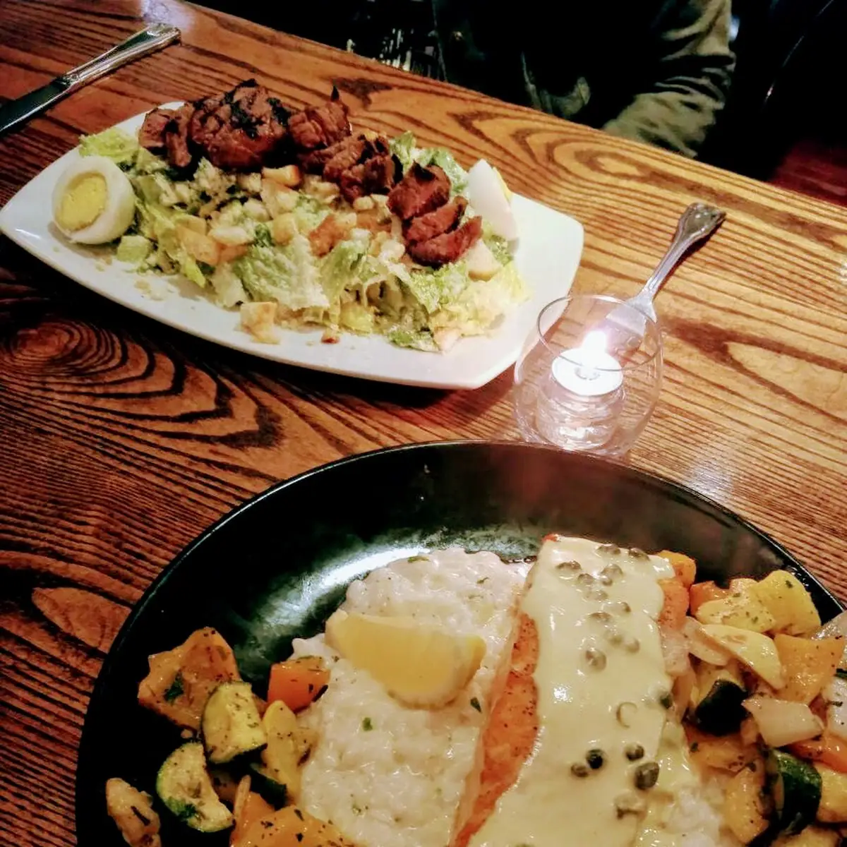 Grilled Salmon with Risotto