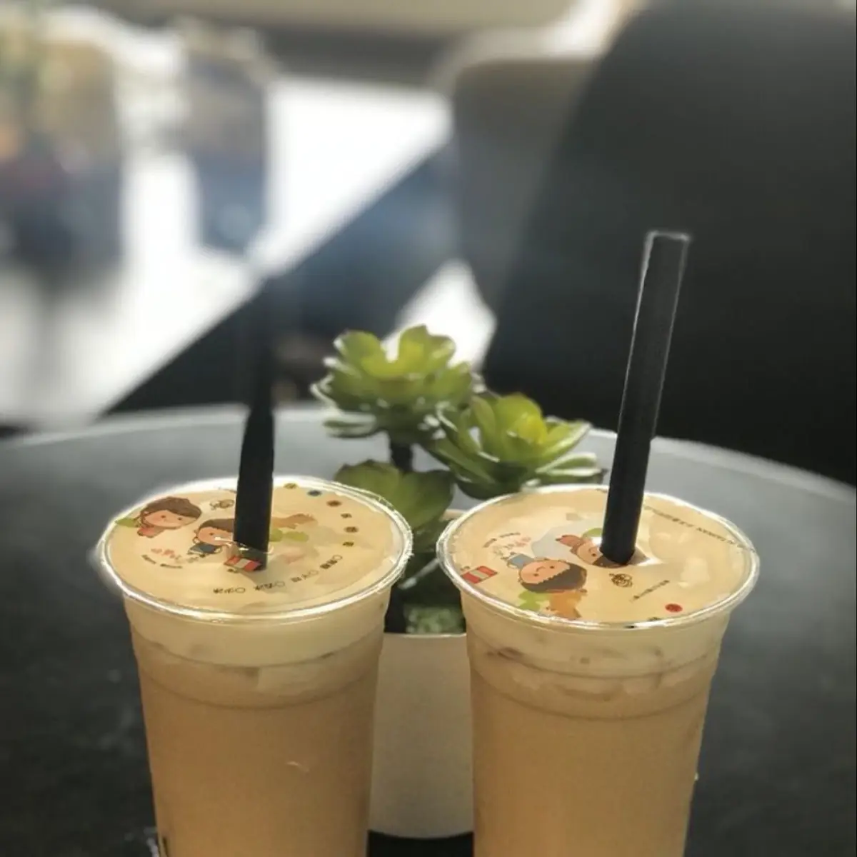 Snow Melon Milk Tea with Grass Jelly