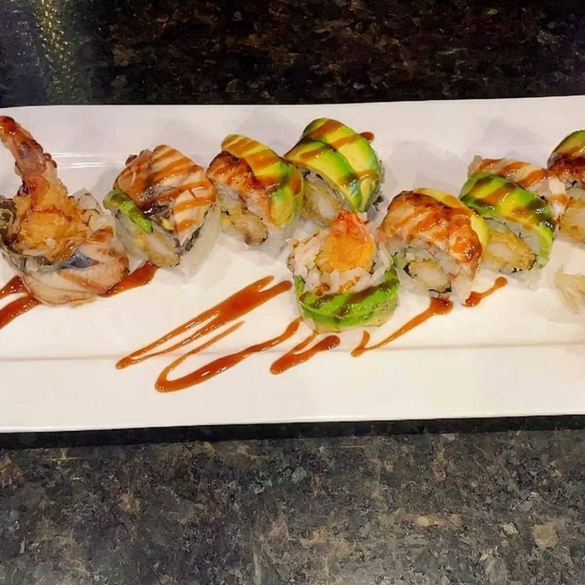Spicy Yellowtail Roll and Eel Avocado Roll