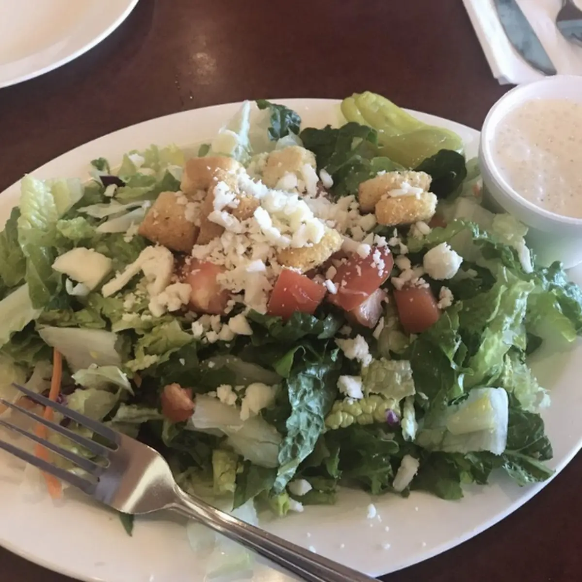 Large Dinner Salad with Ranch Dressing on the Side