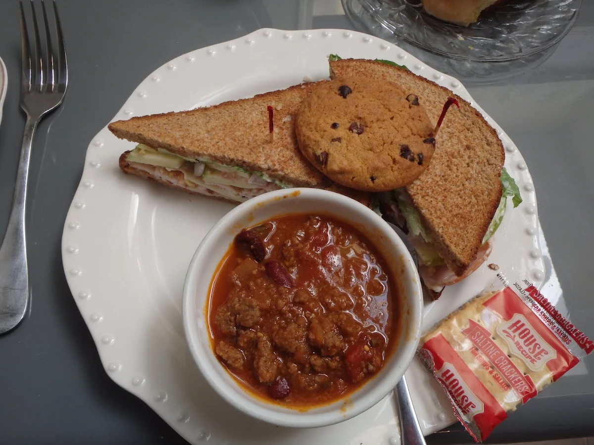 Chili Soup with Turkey Club Sandwich