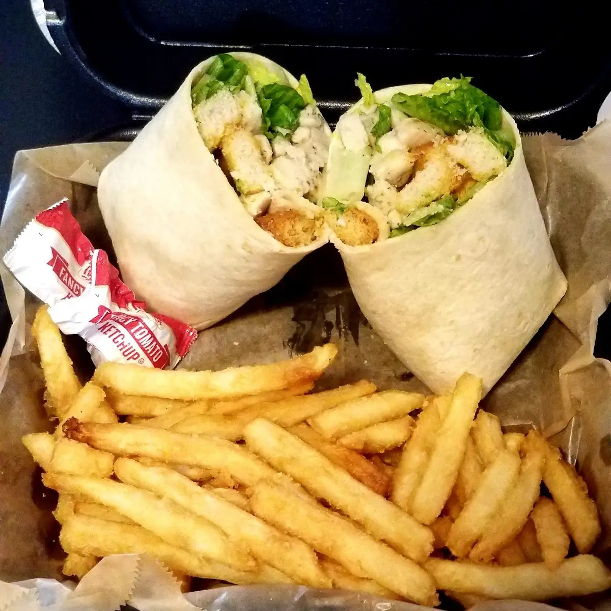 Chicken Caesar Wrap with Fries