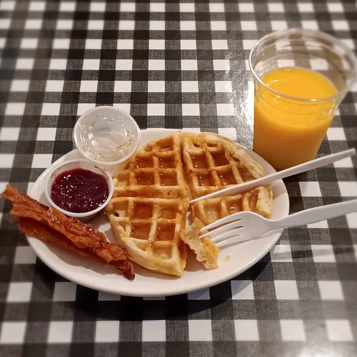 Hot Honey Berry Waffle Breakfast