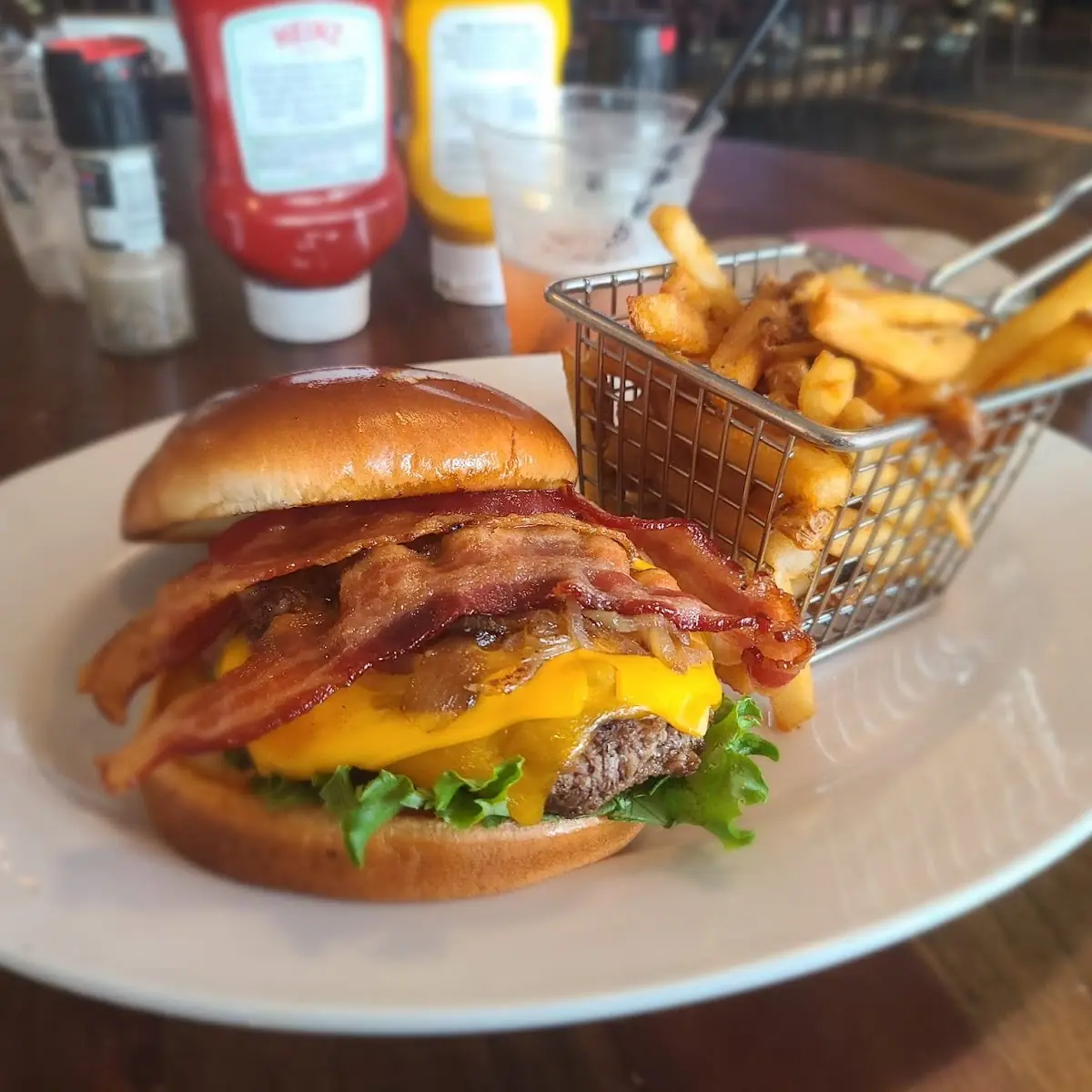 Caramelized Onion and Bacon Cheeseburger