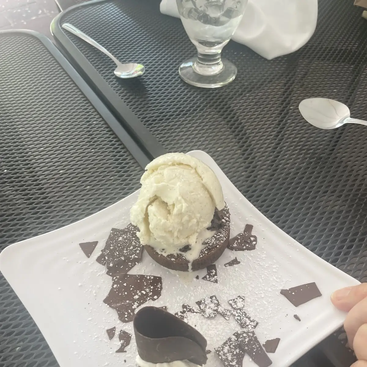 Warm Chocolate Cake with Vanilla Ice Cream