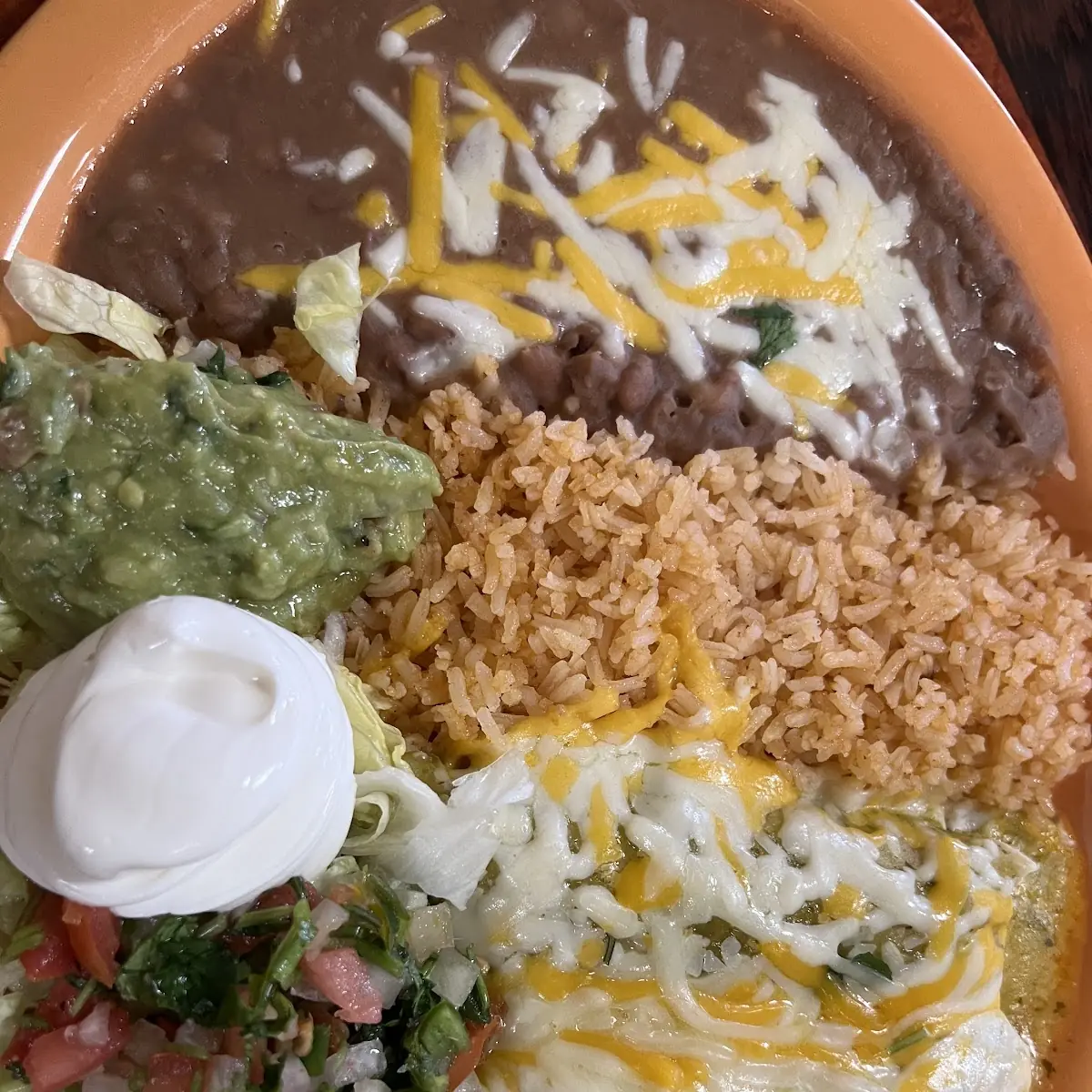 With Rice Beans and Chips