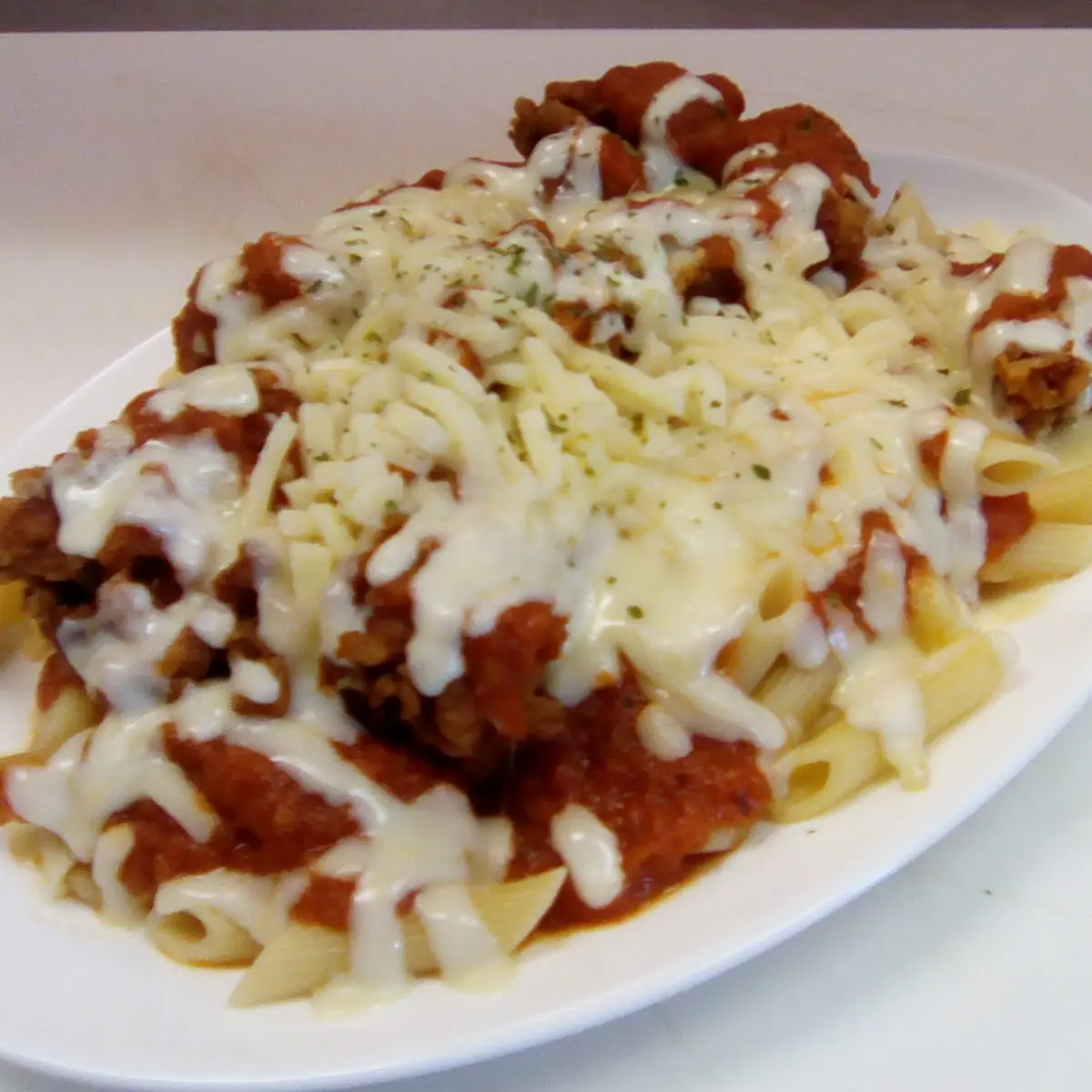 Chicken Parm on Penne