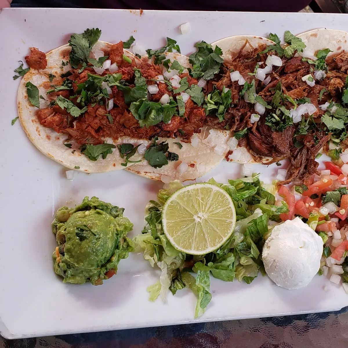 Al Pastor and Carnitas Tacos