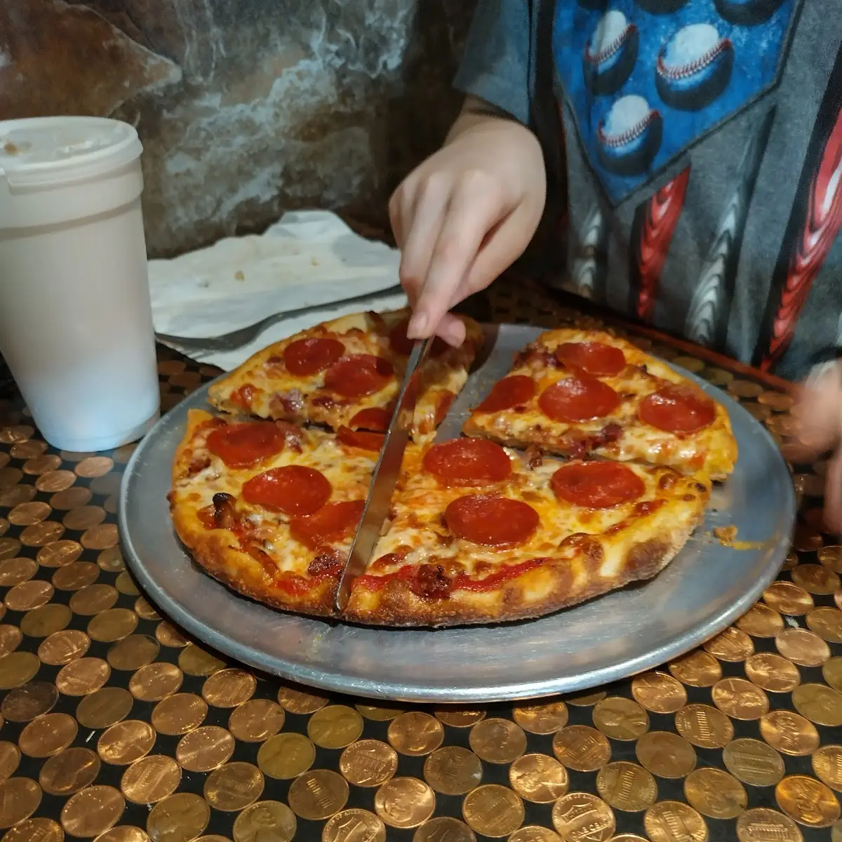 Personal Pepperoni and Bacon Pizza