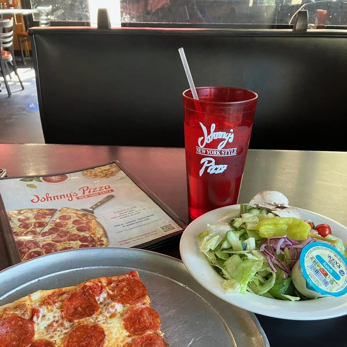 Pepperoni Pizza Slice with Salad