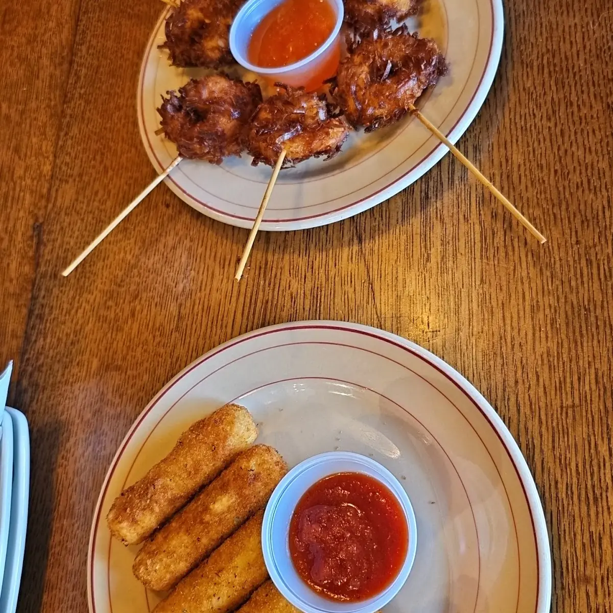 Mozzarella Cheese Sticks Coconut Shrimp
