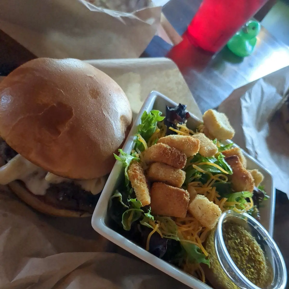 Cuckoo's Nest Burger and Side House Salad
