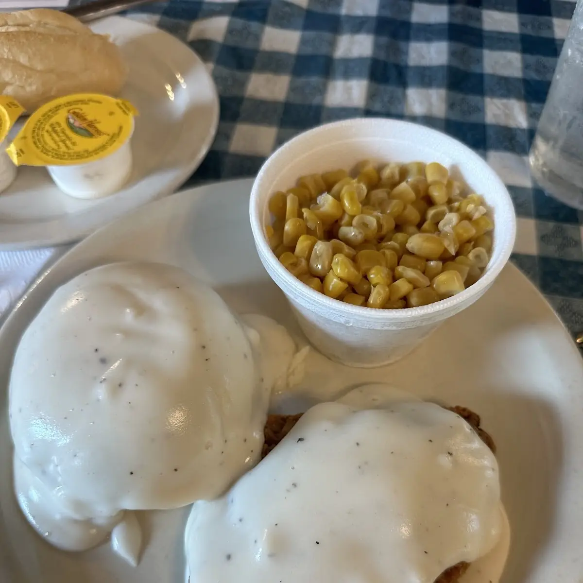 Chicken Fried Chicken Mashed Potatoes Corn