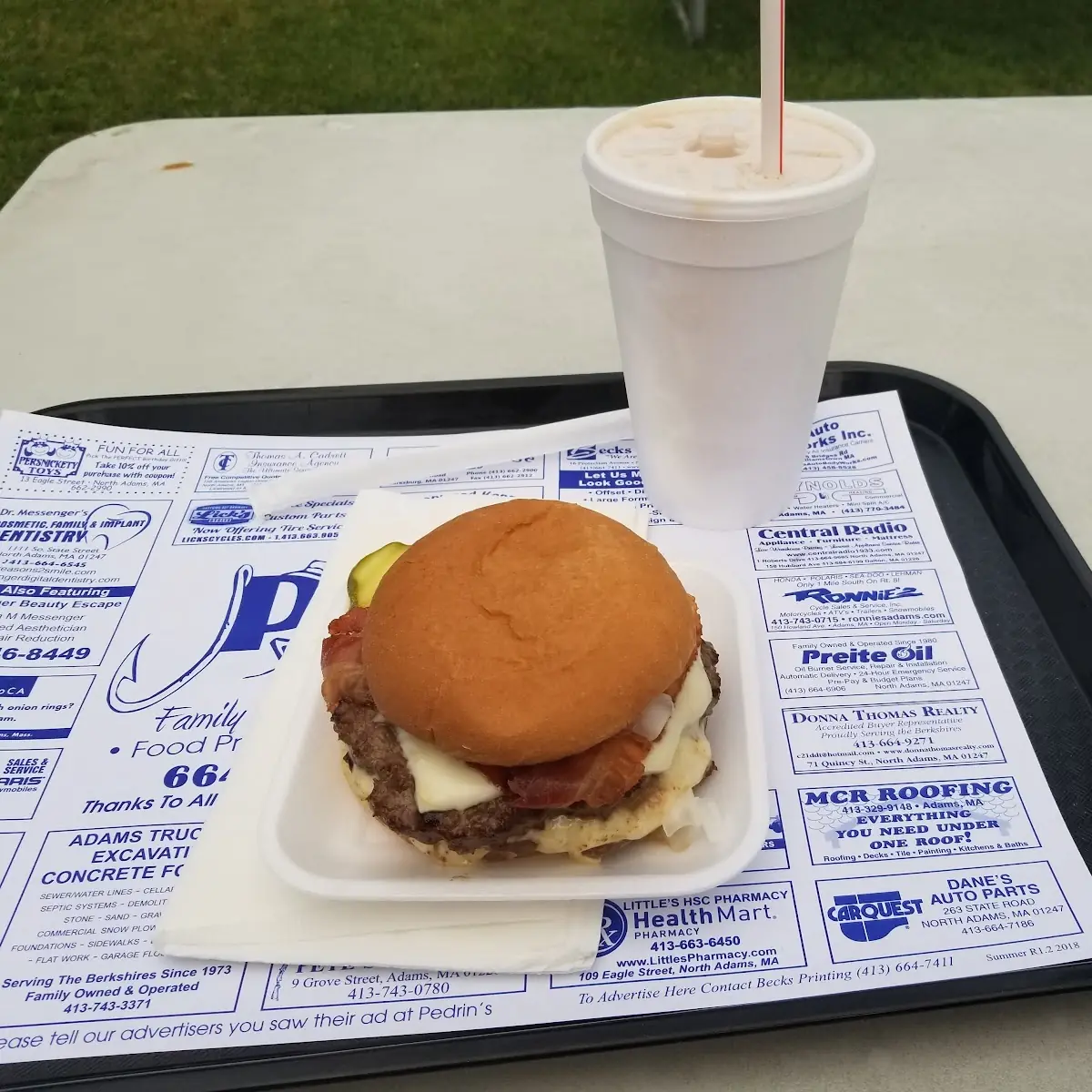 Double Bacon Cheeseburger and Chocolate Malt