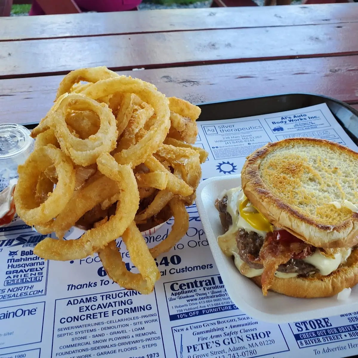 Onion Rings and Double Bacon Cheeseburger