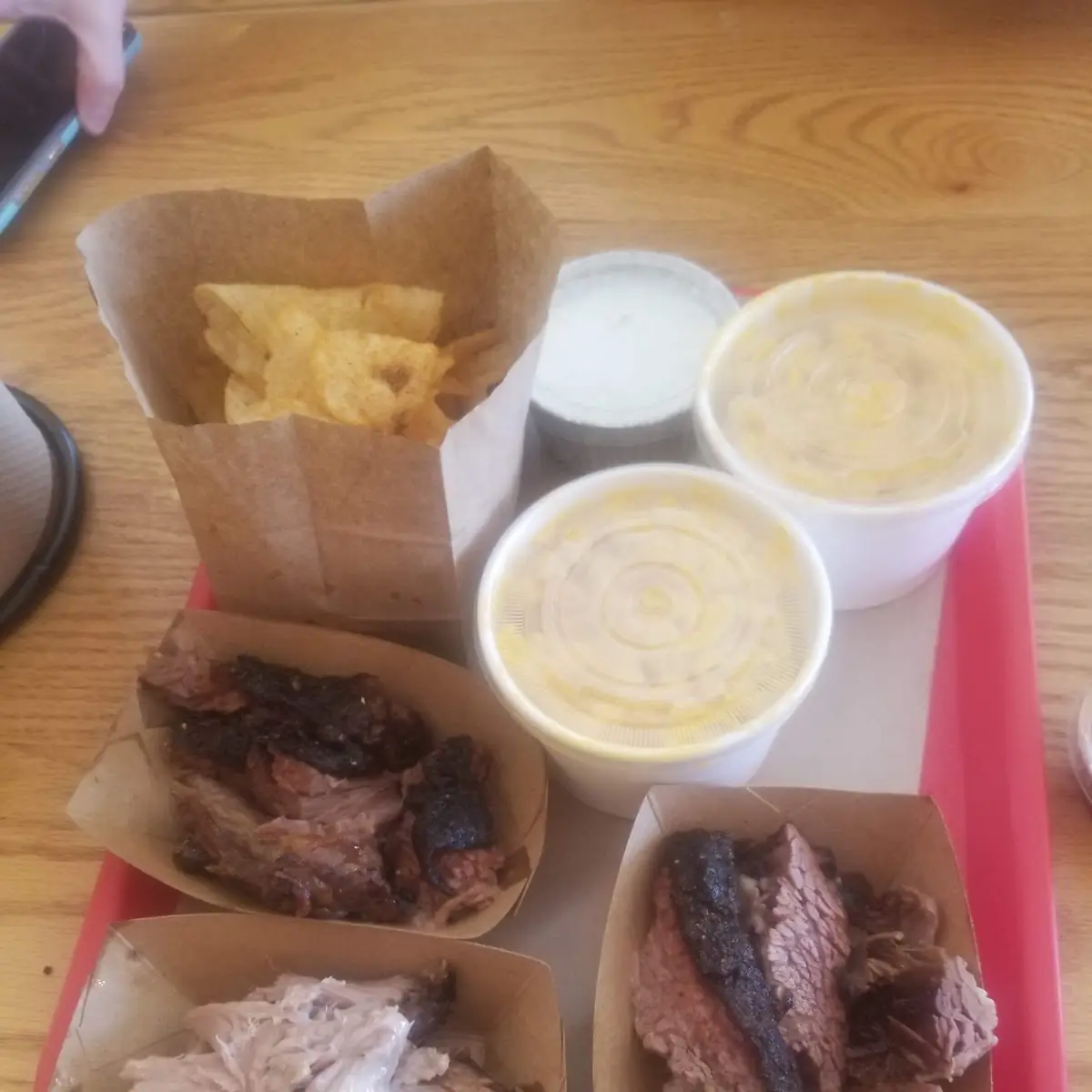 Brisket and Chips with Blue Cheese