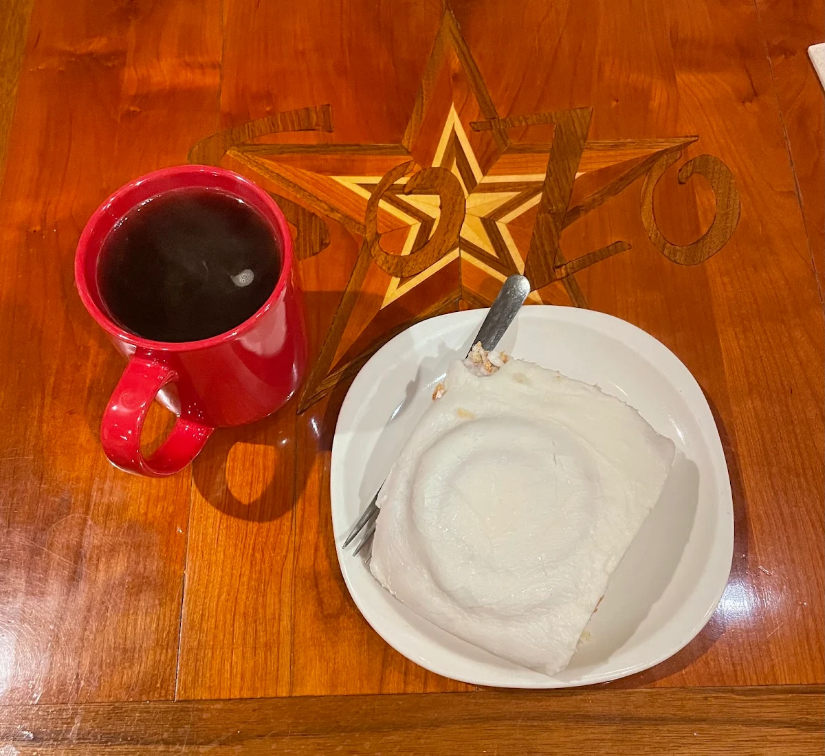 Americano and Cinnamon Roll