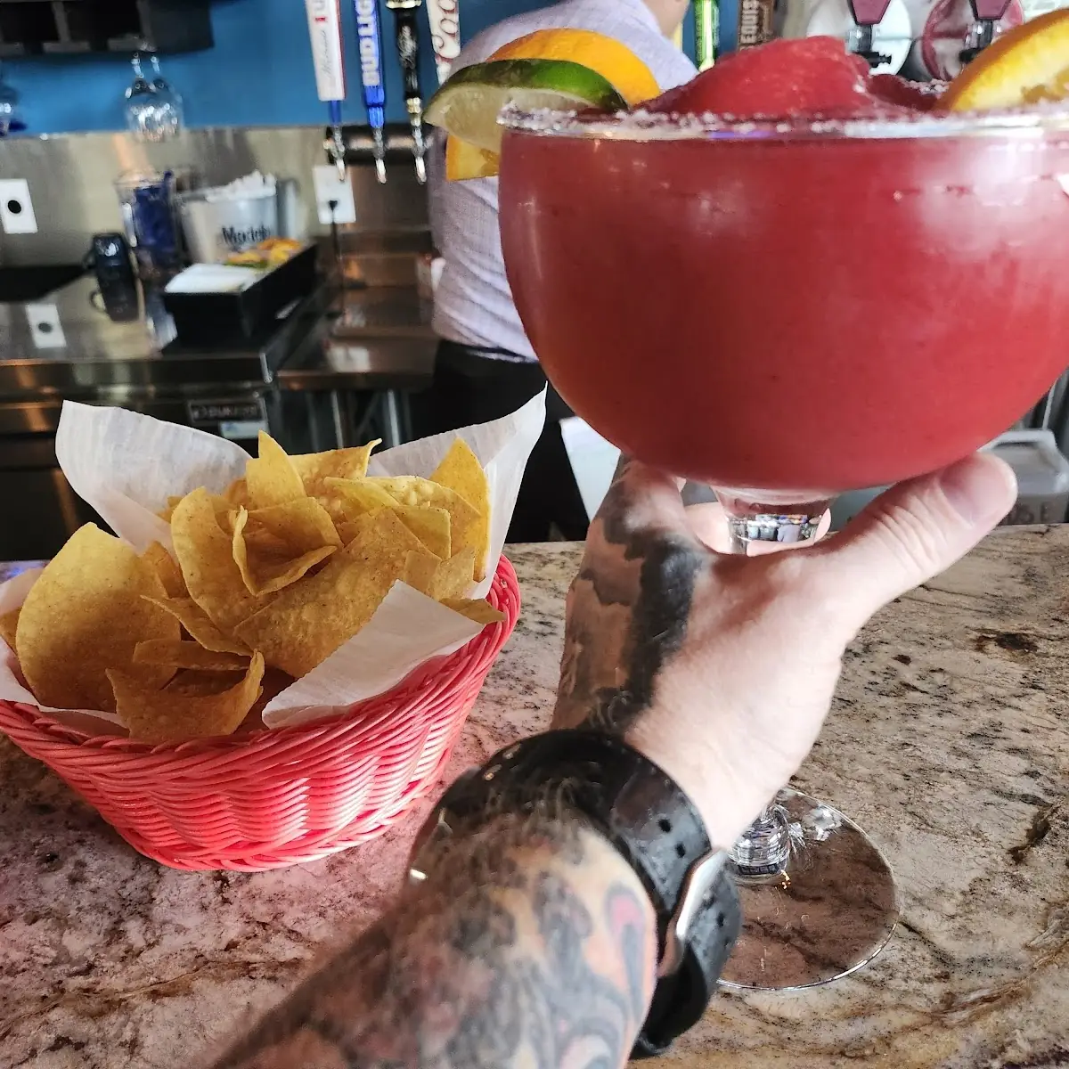 Huge Strawberry Margaritas