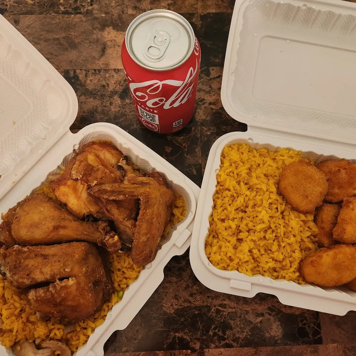 Half Chicken with Chicken Fried Rice Chicken Nuggets with Plain Fried Rice
