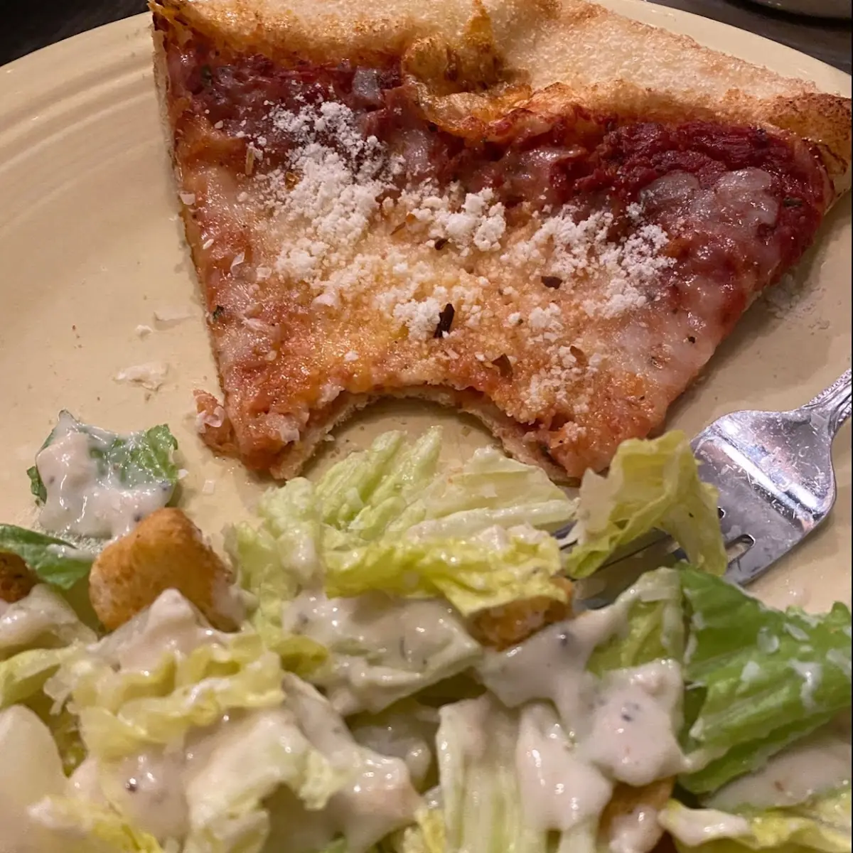 Cheese Pizza and Cesar Salad