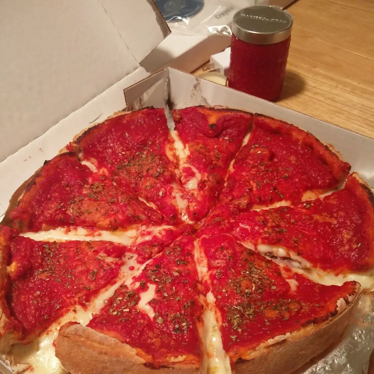 Deep Dish Sausage and Mushroom Pizza