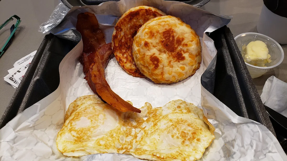 Sausage & Egg on a Cheddar Biscuit