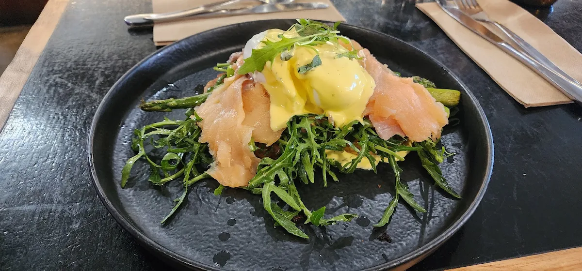 Eggs Benedict with Salmon, WoodHouse Cafe