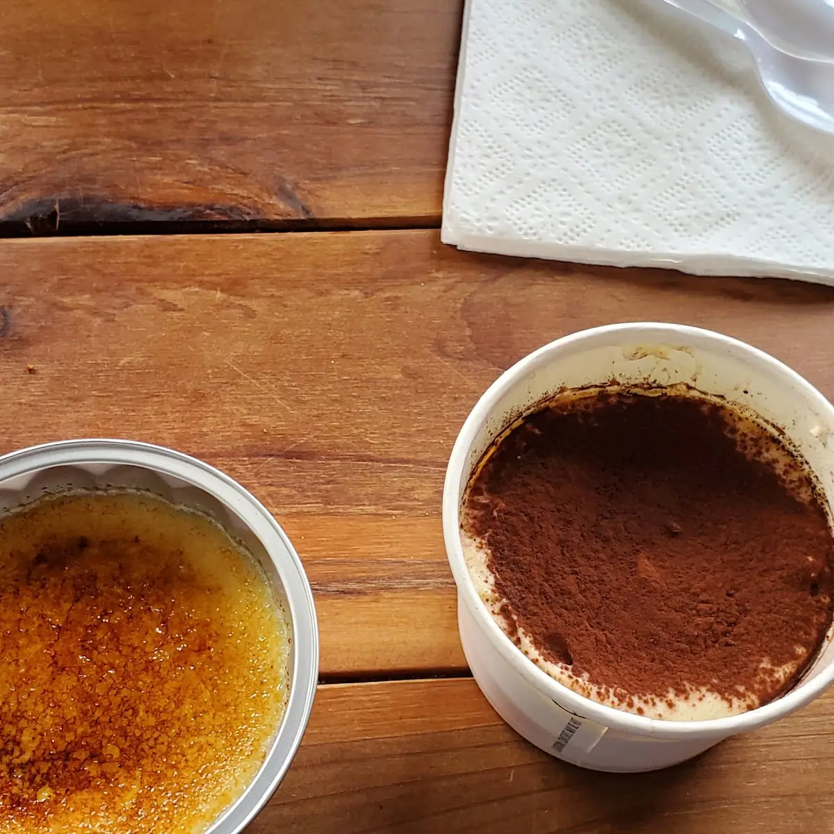 Tiramisu Cup and Creme Brulee