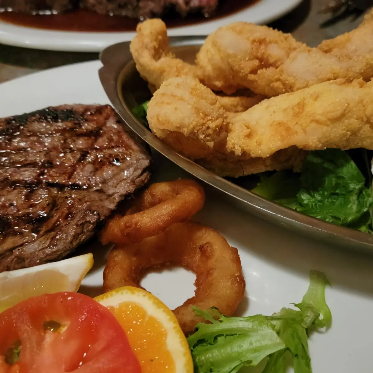 Sirloin Steak and Perch Dinner