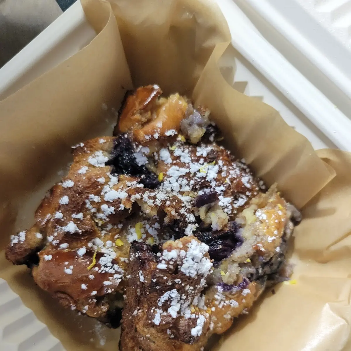 Blueberry Bread Pudding w Lemon Whipped Cream