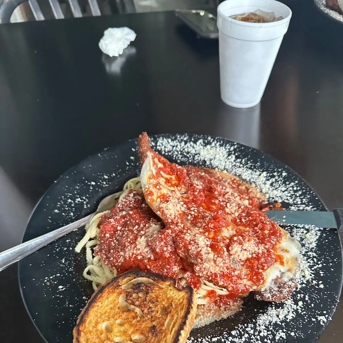 Chicken Parmesan with Garlic Bread