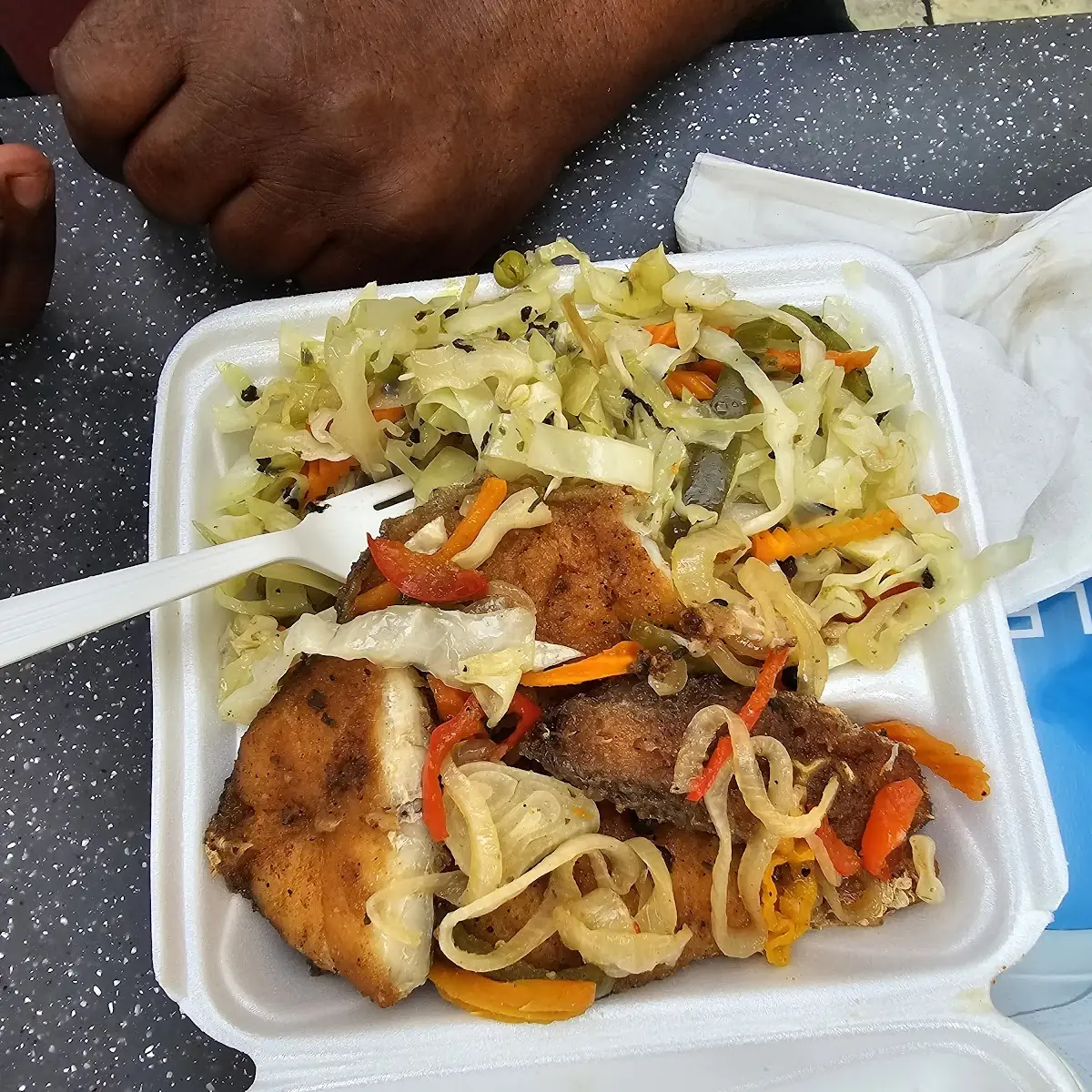 Fried Fish and Steamed Cabbage