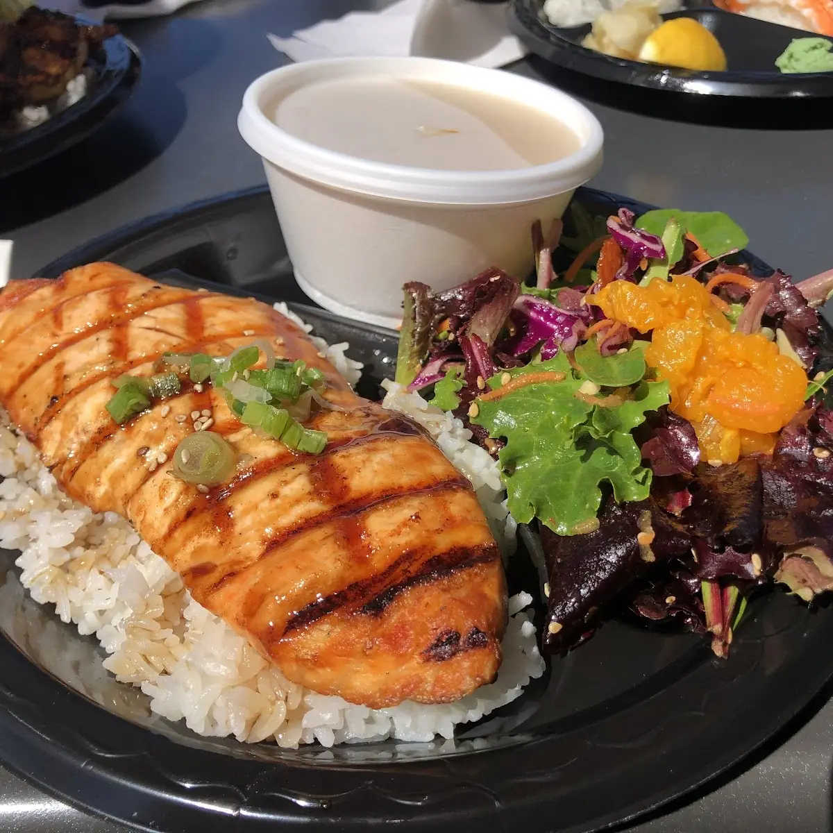 Teriyaki Salmon Combination Platter