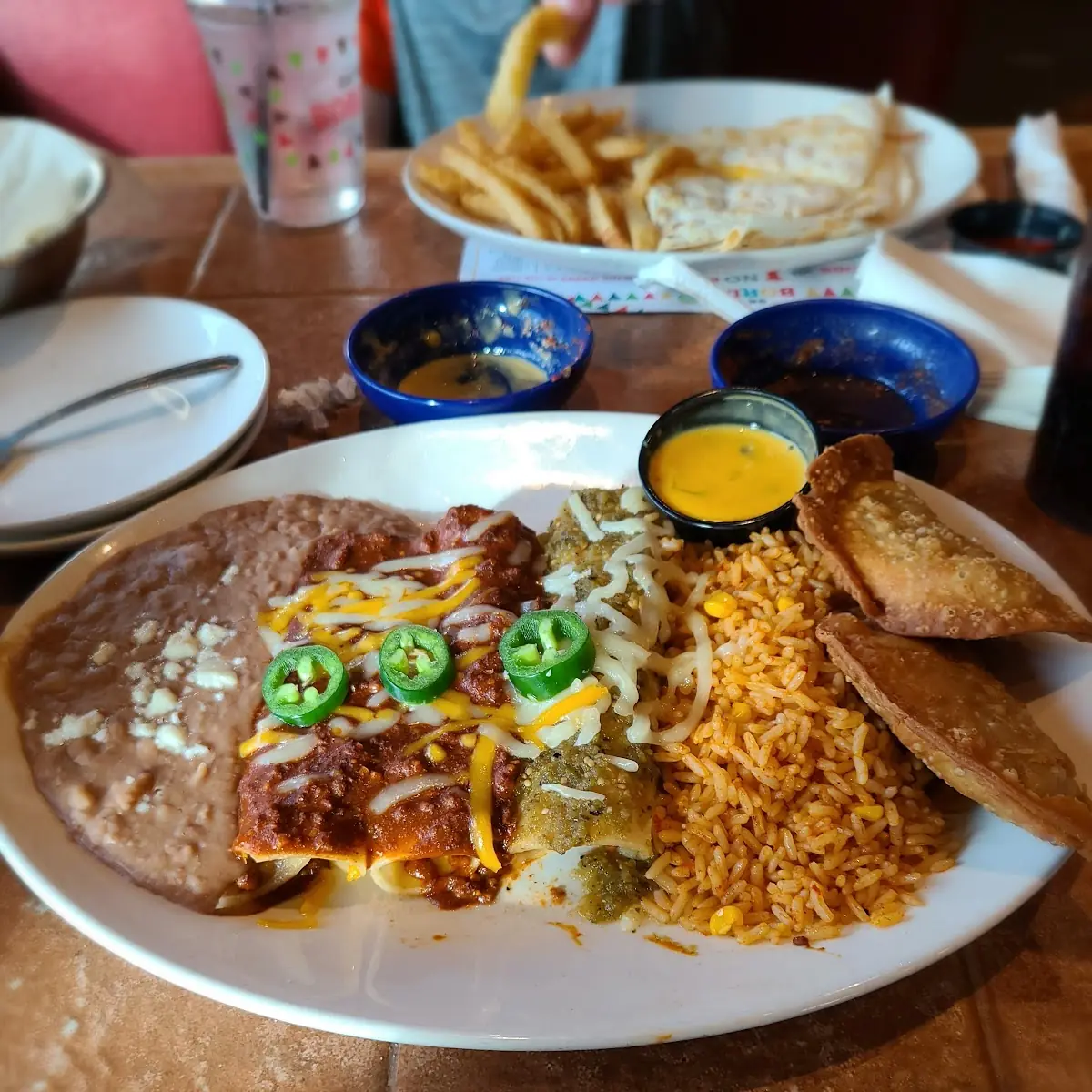 Beef Taco and Sour Cream Enchilada