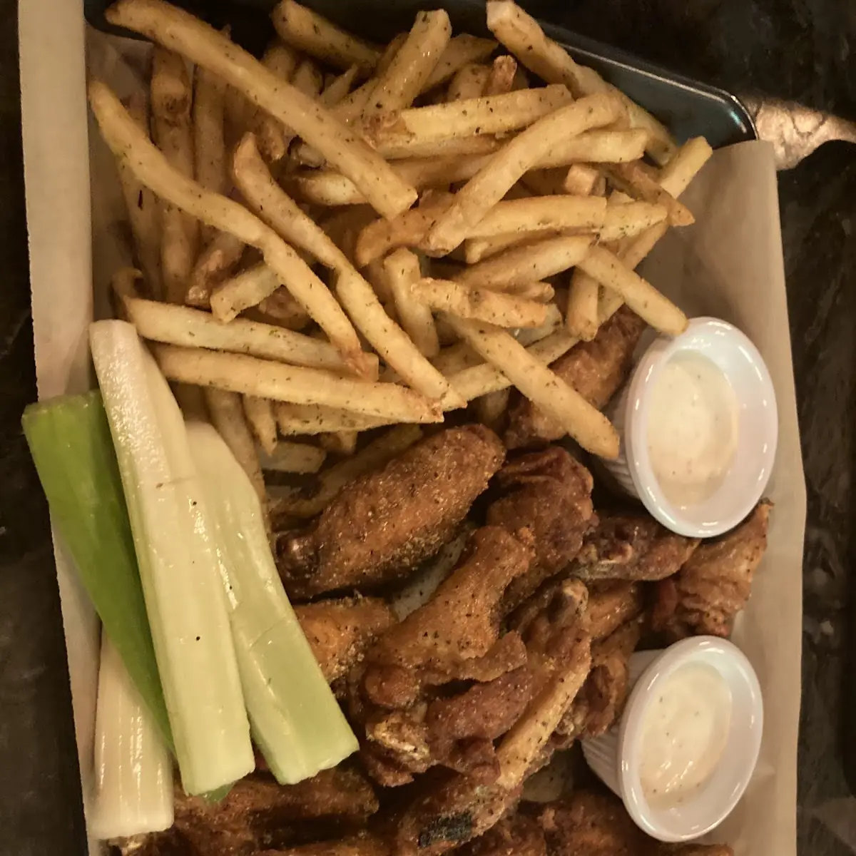 Lemon Pepper Wings and Fries