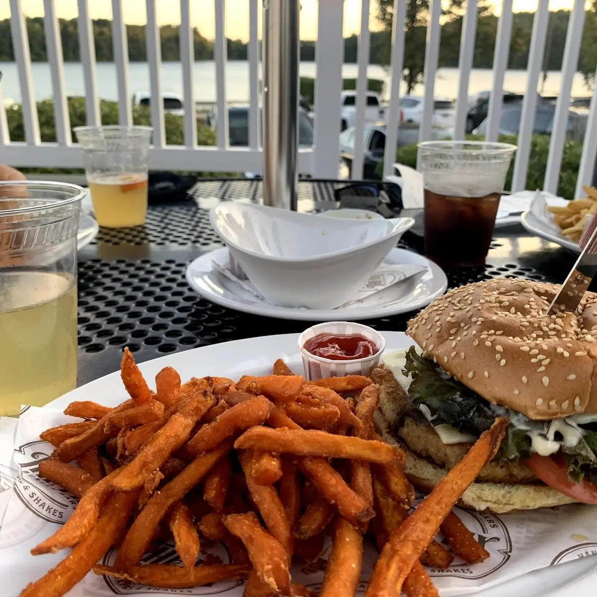 Custom Veggie Burger with Sweet Potato Fries