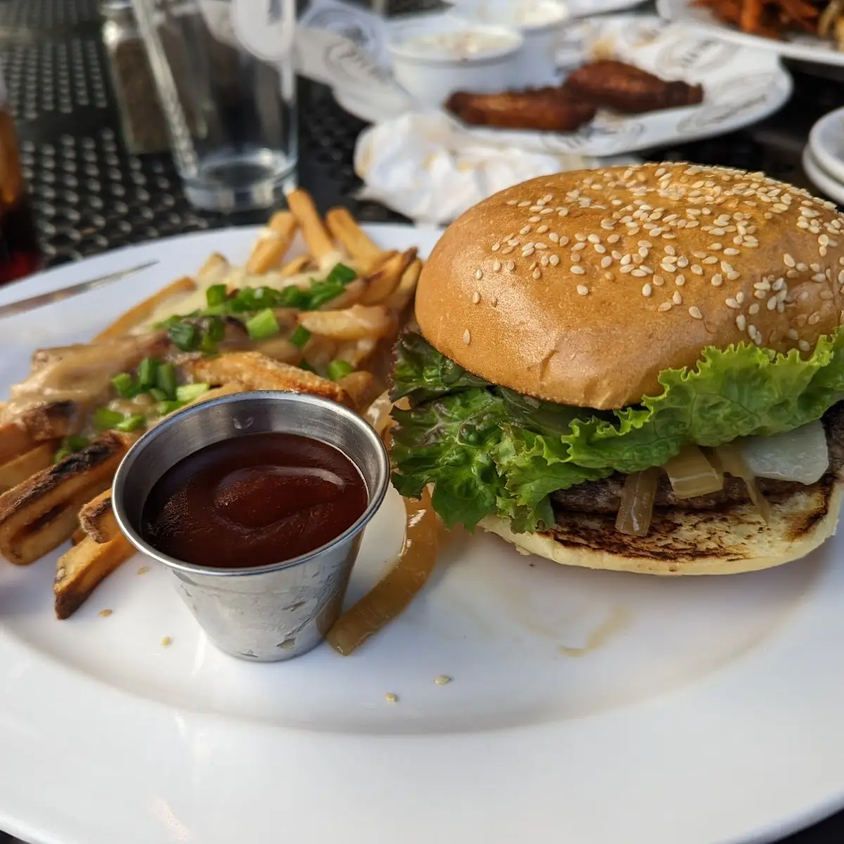 Grass-Fed Beef Burger with Poutine