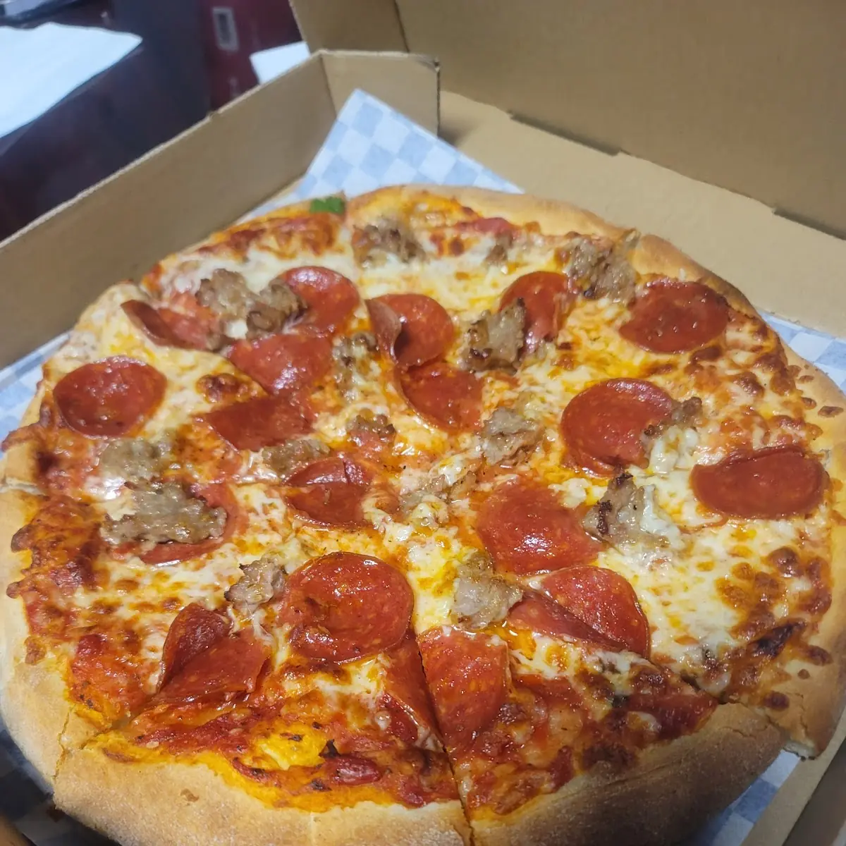 Pepperoni and Sausage Pizza
