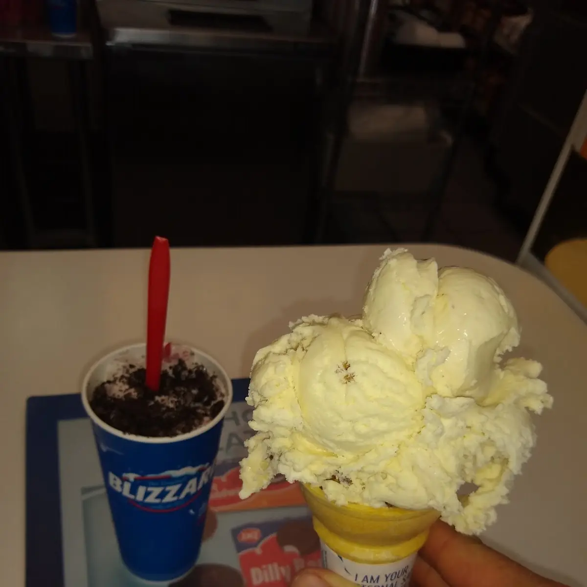 Butter Pecan and Cherry Oreo Blizzard