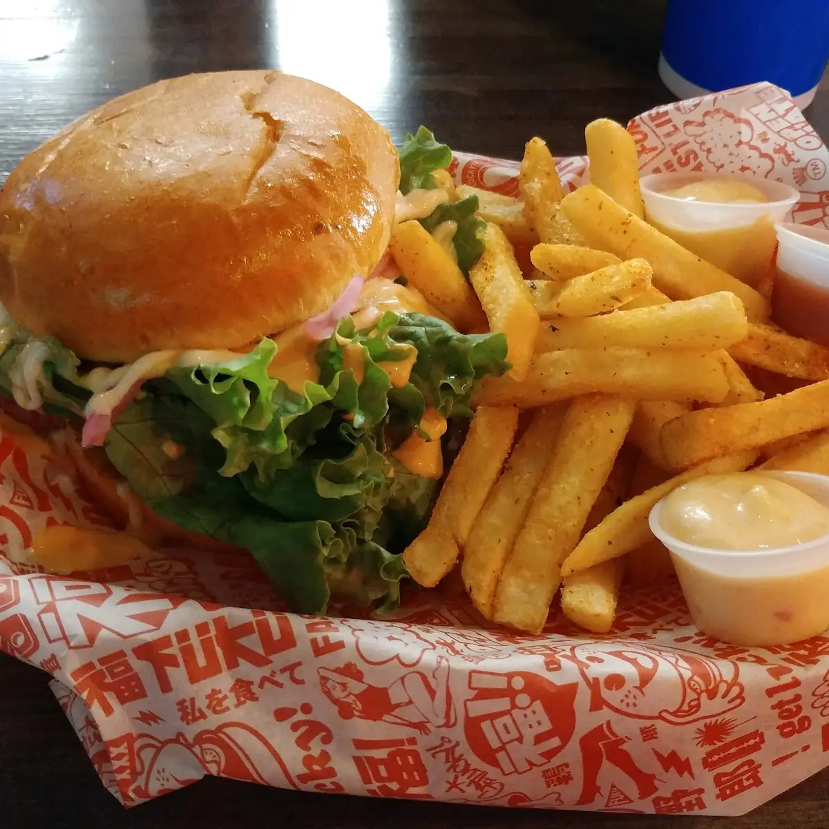 Burger with Fries and Crack Sauce