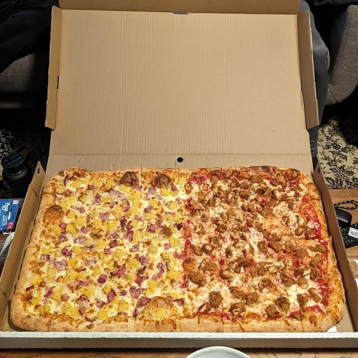 Half and Half Party Pizza