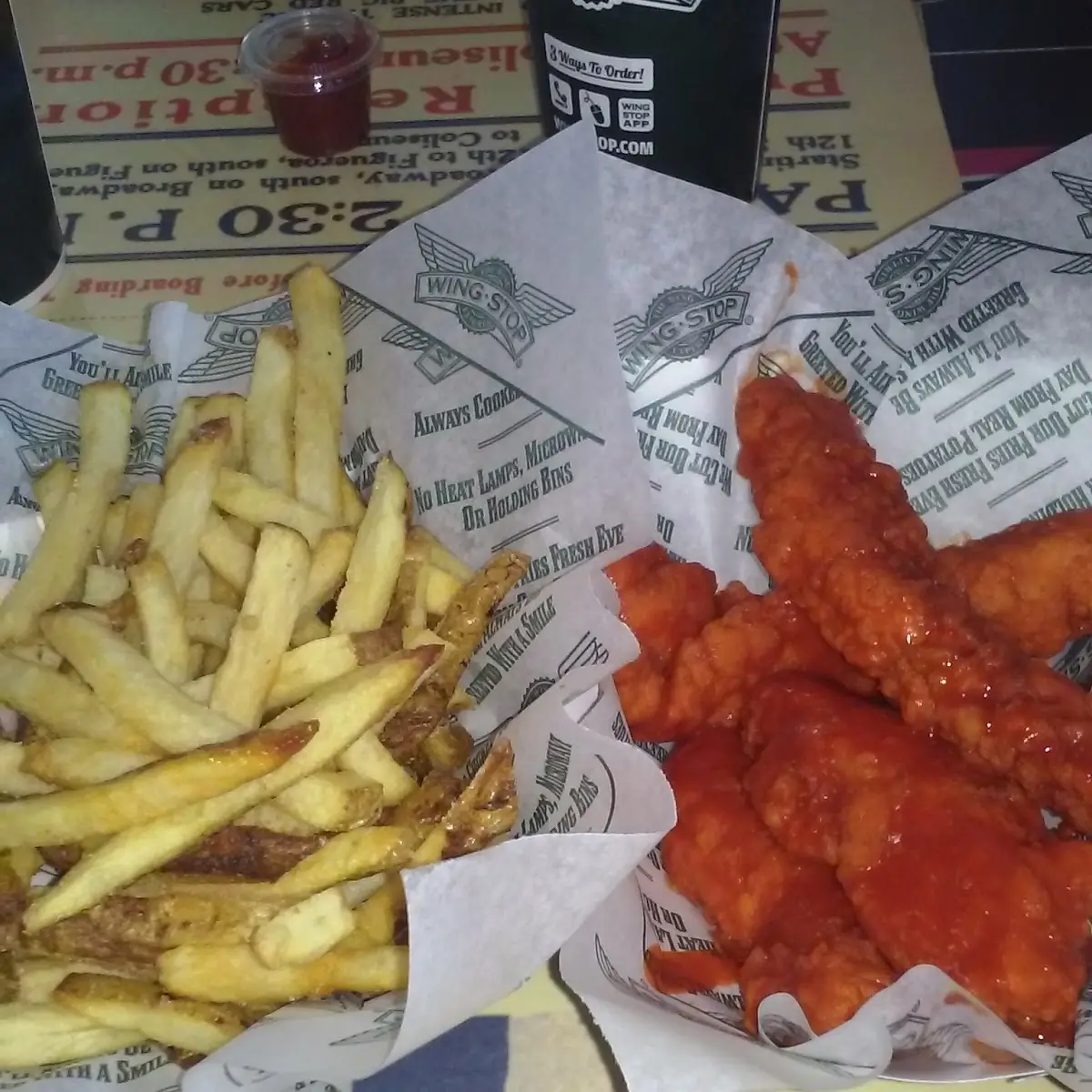 Buffalo Chicken Fingers with Fries