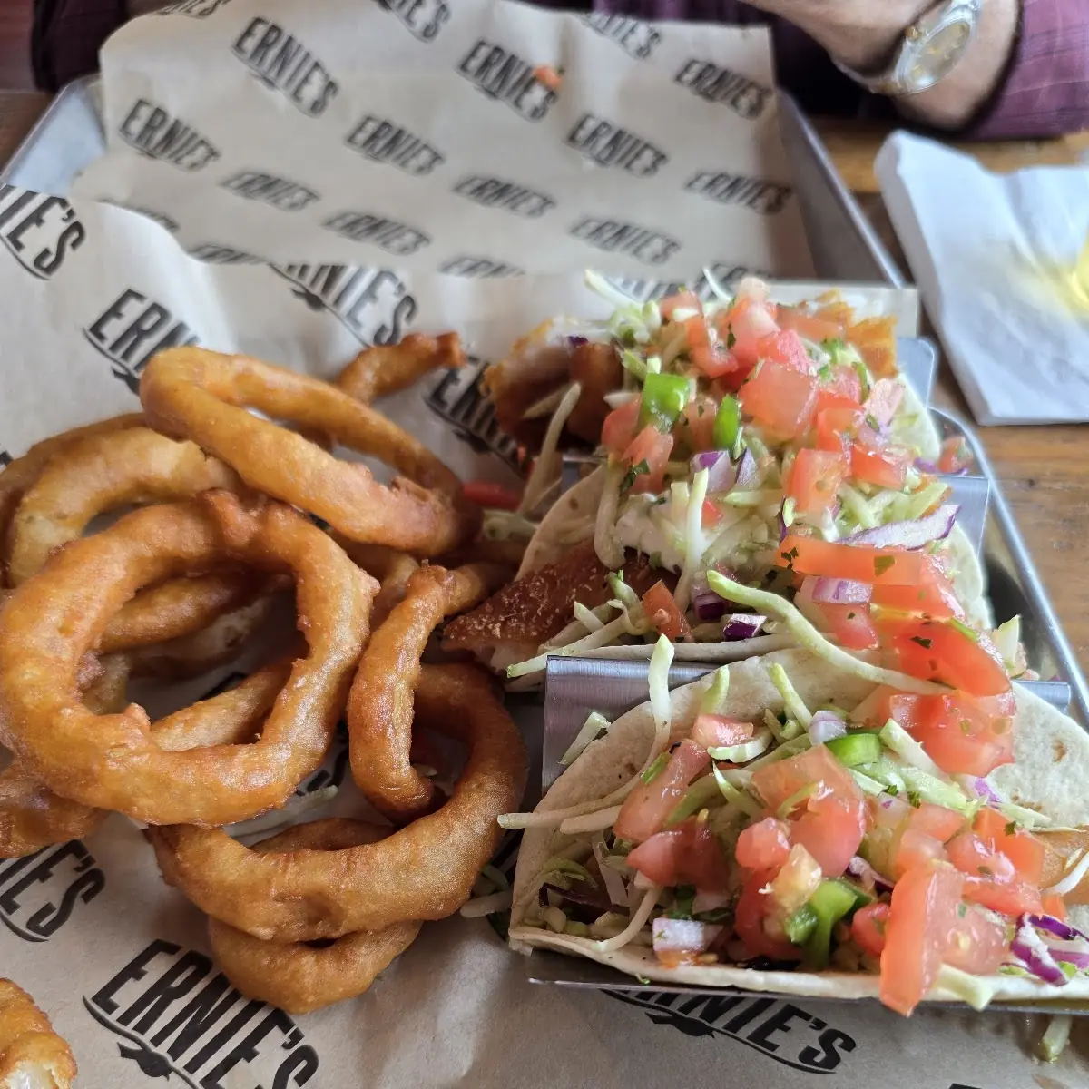 Fish Tacos and Onion Rings