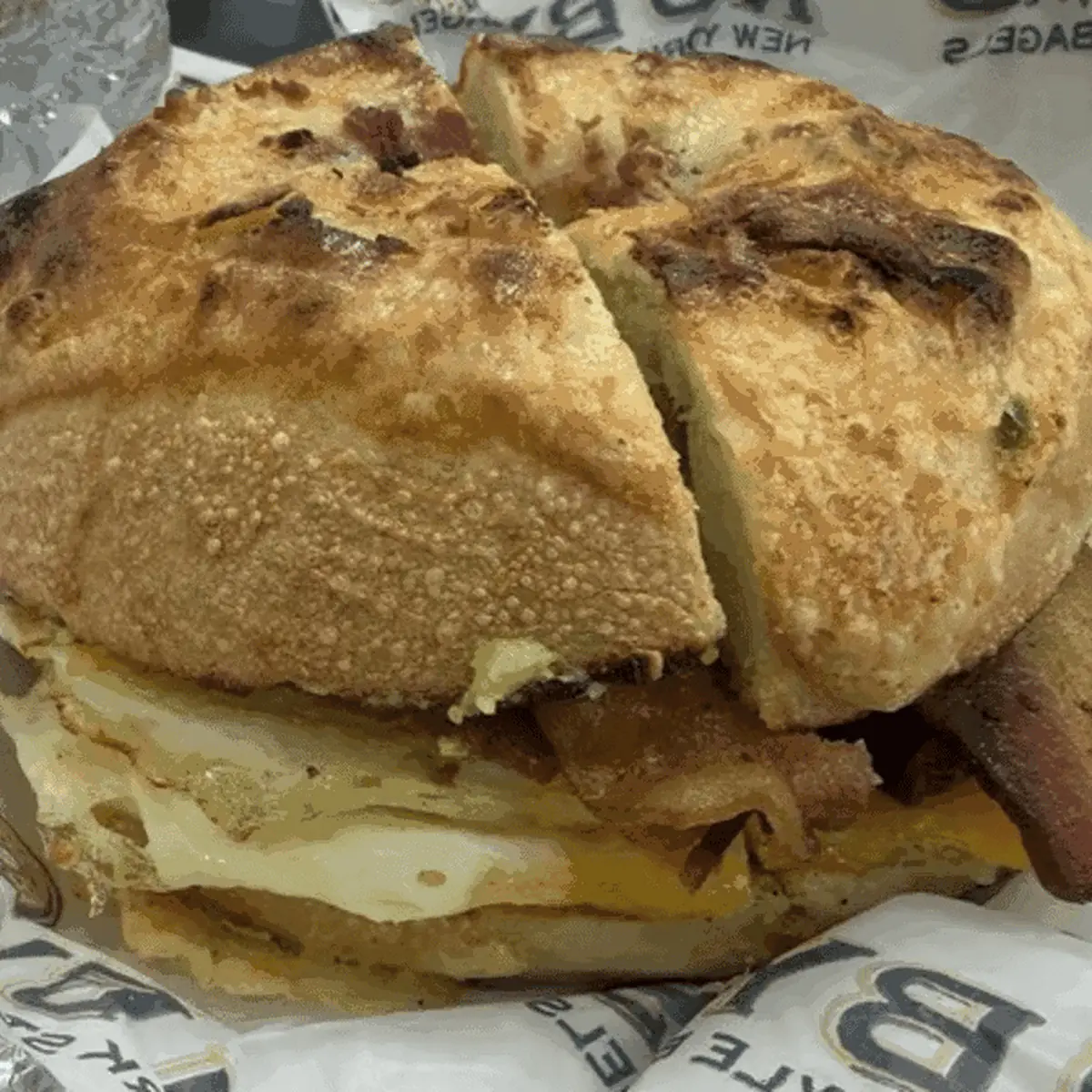 Everything Bagel with Breakfast Sandwich