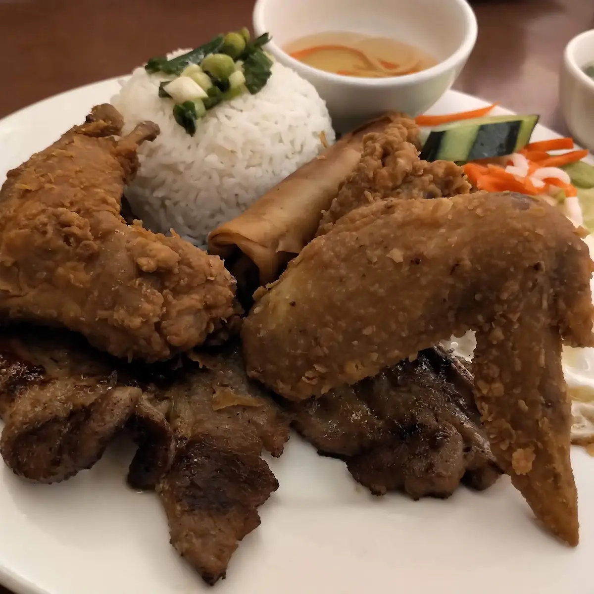 Pork Chop and Egg Roll