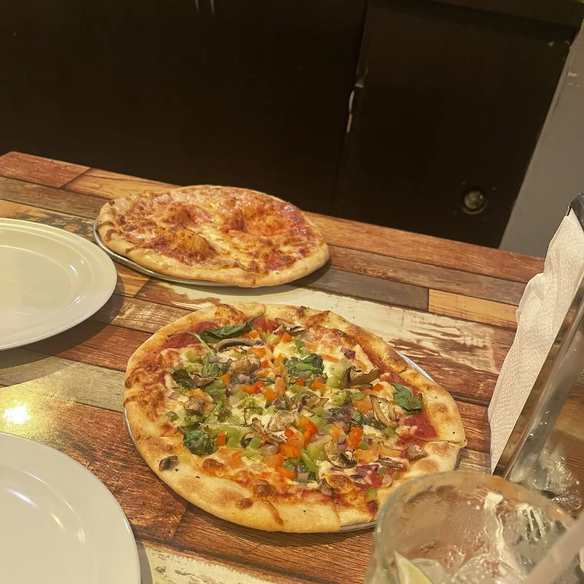 Vegetable Pizza and Cheese Pizza