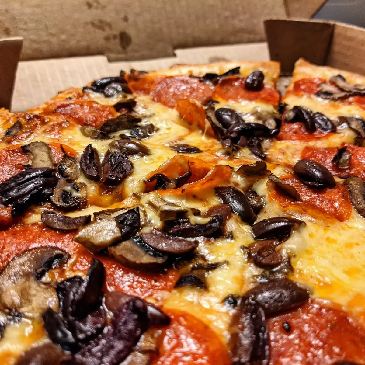 11 Pepperoni Mushroom & Olive Pizza