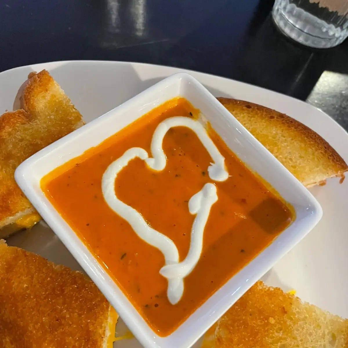 Red Pepper Soup and Grilled Cheese